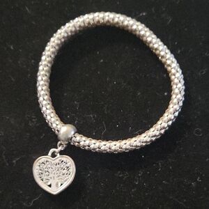Silver Heart Charm Bracelet